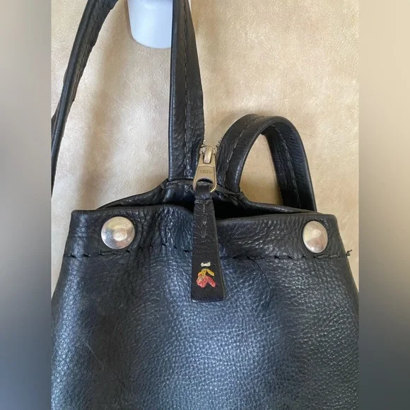 Henry Beguelin Buttery Black Leather Backpack Vintage Zipper Strap Unique Rare - Picture 4 of 9